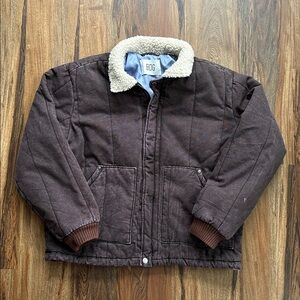 BDG Modern Quilted Utility Jacket Coat Urban Outfitters Brown Size Large Mens